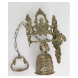 German Brass Hanging Door Bell With Chain