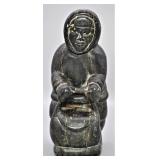 Inuit Native American Soapstone Carving - Signed