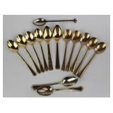 Stainless Steel Gold Toned Decorative Spoons (14)