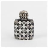 Mini Vtg. French Black Perfume Bottle w/ Filigree