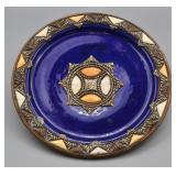 Cobalt and Metal Safi Moroccan Decor Plate