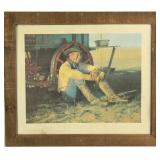 Coors Advertisement Print "Cowboy On A Wheel"