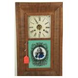Antique Ogee Weighted Clock George Washington