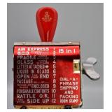 Red Dial A Phrase Shipping & Packing Room Stamp