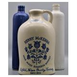 Beam & McKenna Bourbon Whiskey Crockery Jugs (3)