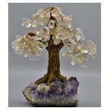 Clear Quartz Healing Tree On Amethyst Base
