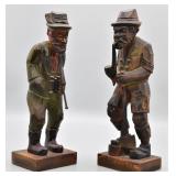 Wood Carved Outdoorsman Figurines (2)