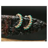 14k Gold & Turquoise Earrings, 3.663g