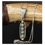 Sterling Silver Necklace & Pendant, 5.07g, 16"