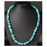 Turquoise Chip Stone Necklace, 16"