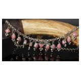 .925 Rhodochrosite Stone Necklace, 34.32g, 18"