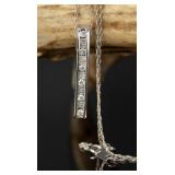 10k White Gold Necklace & Diamond Pendant, 1.9g