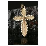 14k Gold Cross Pendant, 4.34g, 1.5"