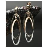 14k Yellow & White Gold Earrings, 3.12g