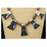 Sterling Silver Trapezoidal Necklace, 70.22g, 19"