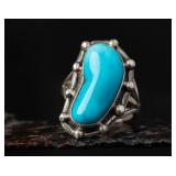 Sterling Silver Turquoise Navajo Ring,6.08g Size6