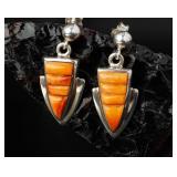 Sterling Silver Spiny Oyster Dangle Earrings 4.10g