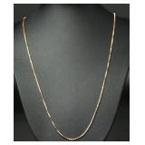 14k Gold Box Chain Necklace, 8.214g, 24"