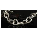 .925 Heart Shaped Chain Link Bracelet, 30.35g