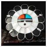 Sterling Silver Zuni Sun God Ring,16.35g Size 8.5