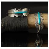 Sterling Silver & Navajo Turquoise Earrings, 2.78g