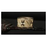Brass Ring With Engraved Star, SIze 9