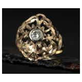 14k Gold & Diamond Ring, 2.24g, Size 6.5