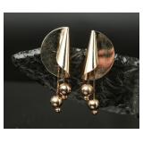 14k Gold Folded Circle Earrings, 2.72g
