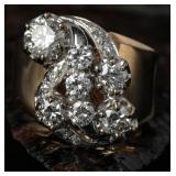 14k Gold & Diamond Ring, 9.406g, Size 6.5