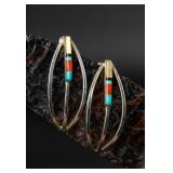 Sterling Silver Navajo Earrings, 4.24g