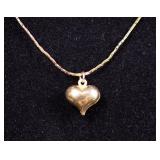 Trifari Goldtone Heart Necklace, 16"