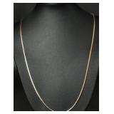 14k Gold Box Chain Necklace, 7.86g, 20"