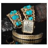 Zuni 14k Gold / Silver Watch Band, 27.20g