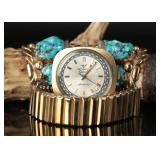 Zuni 14k Gold / Silver Watch Band, 50.46g