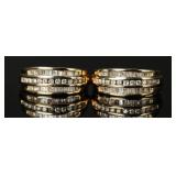 14k Gold & Diamond Half Hoop Earrings, 5.883g