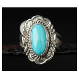 Sterling Silver & Turquoise Ring, 5.9g, Size 8