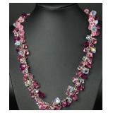 Swarovski Pink Crystal Necklace 15"-17"