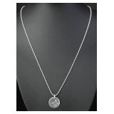 .925 Chain w/ Fleur de Lis Pendant, 3.75g, 16"