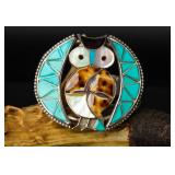 1971 Zuni Owl Sterling Silver Bracelet, 34.25g