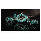 Sterling & Turquoise Pendant / Earrings, 13.05g