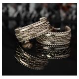 Sterling Silver C Hoop Earrings, 5.12g
