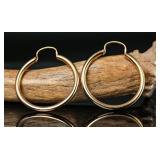 14k Gold Smooth Hoop Earrings, 5.23g, 1 3/8"