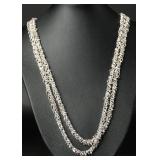 Sterling Silver Multi Strand Rolo Chain, 35.812g