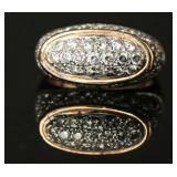 14k Gold & Diamond Pave Ring, 7.524g, Size 6.5