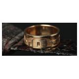 14k Gold Navajo Storyteller Ring, 8.79g, Size 12.5