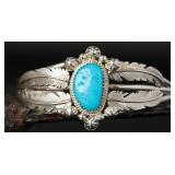 Sterling Cuff Bracelet Turquoise 20.05g