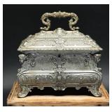 Antique Peltrato Pewter Jewelry Chest