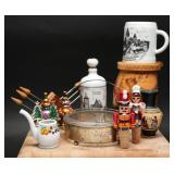 Hand-Made Rough Wood Hinged Drink Flagon + (13)