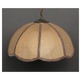 Two Toned Wicker Rattan Swag Pendant Lamp