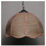 Dark Wicker Tulip Hanging Swag Lamp